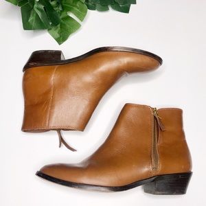 J Crew brown leather ankle boots booties 8.5